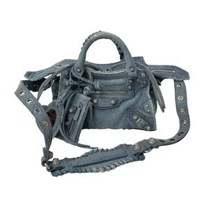 BALENCIAGA NEO CAGOLE CITY denim handbag